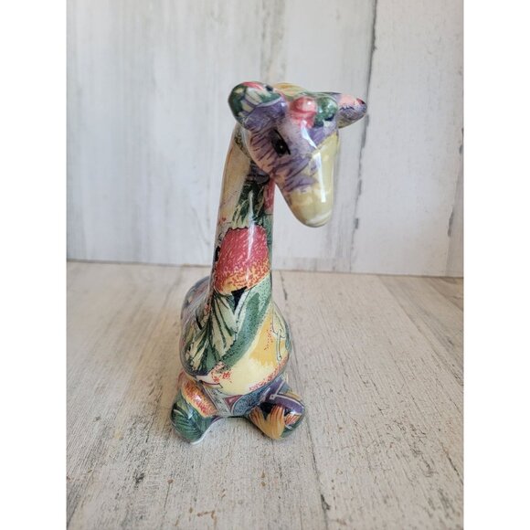Vintage floral giraffe collectible zoo animal figure - Picture 5 of 6